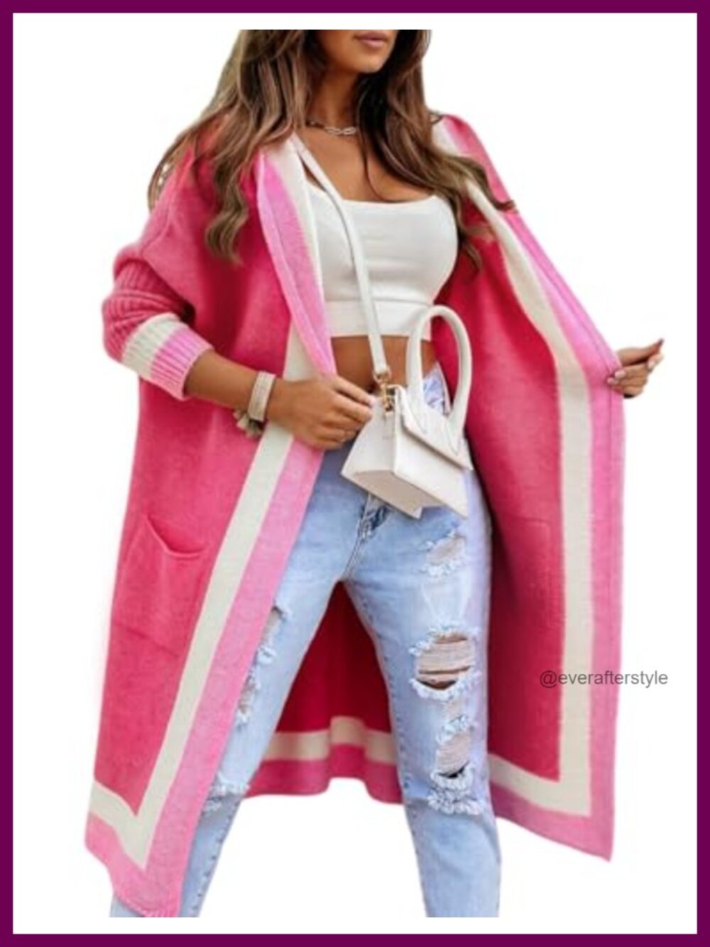 Womens Long Open Front Hooded Cardigan Cable Knit Oversized Sweater